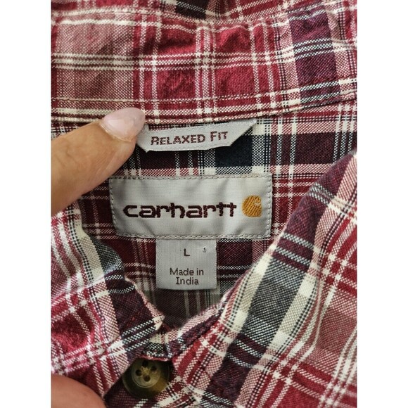 Carhartt Shirt Men's Large Relaxed Fit Short Sleeve Pocket Grandpacore Preppy - Picture 8 of 12